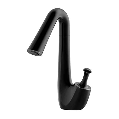 Elegant Swan Design Bathroom Faucet – Rotating Matte Black & Rose Gold Mixer Tap