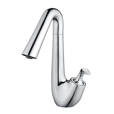 Elegant Swan Design Bathroom Faucet – Rotating Matte Black & Rose Gold Mixer Tap