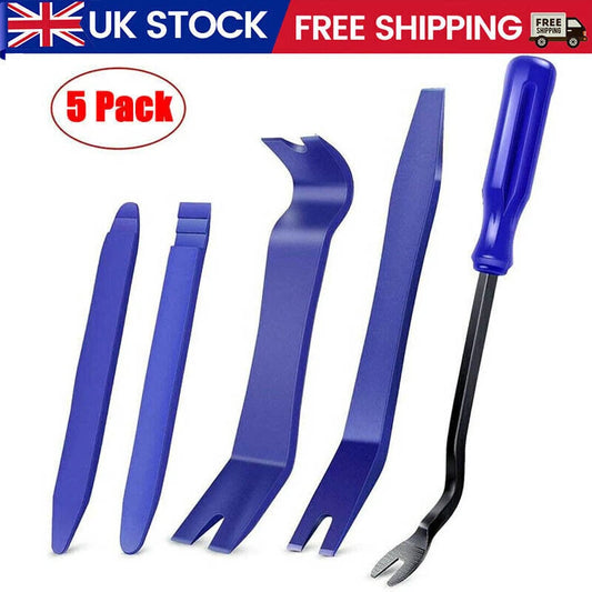 5Pcs Car Trim Removal Tool Kit Set Door Panel Fastener Auto Dashboard Plastic UK