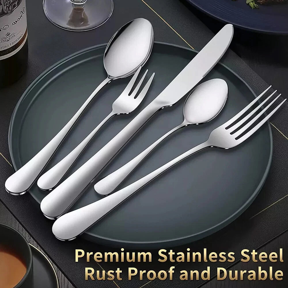 30X Cutlery Dinner Set Stainless Steel High Grade Tableware Fork Tea Spoons Tool