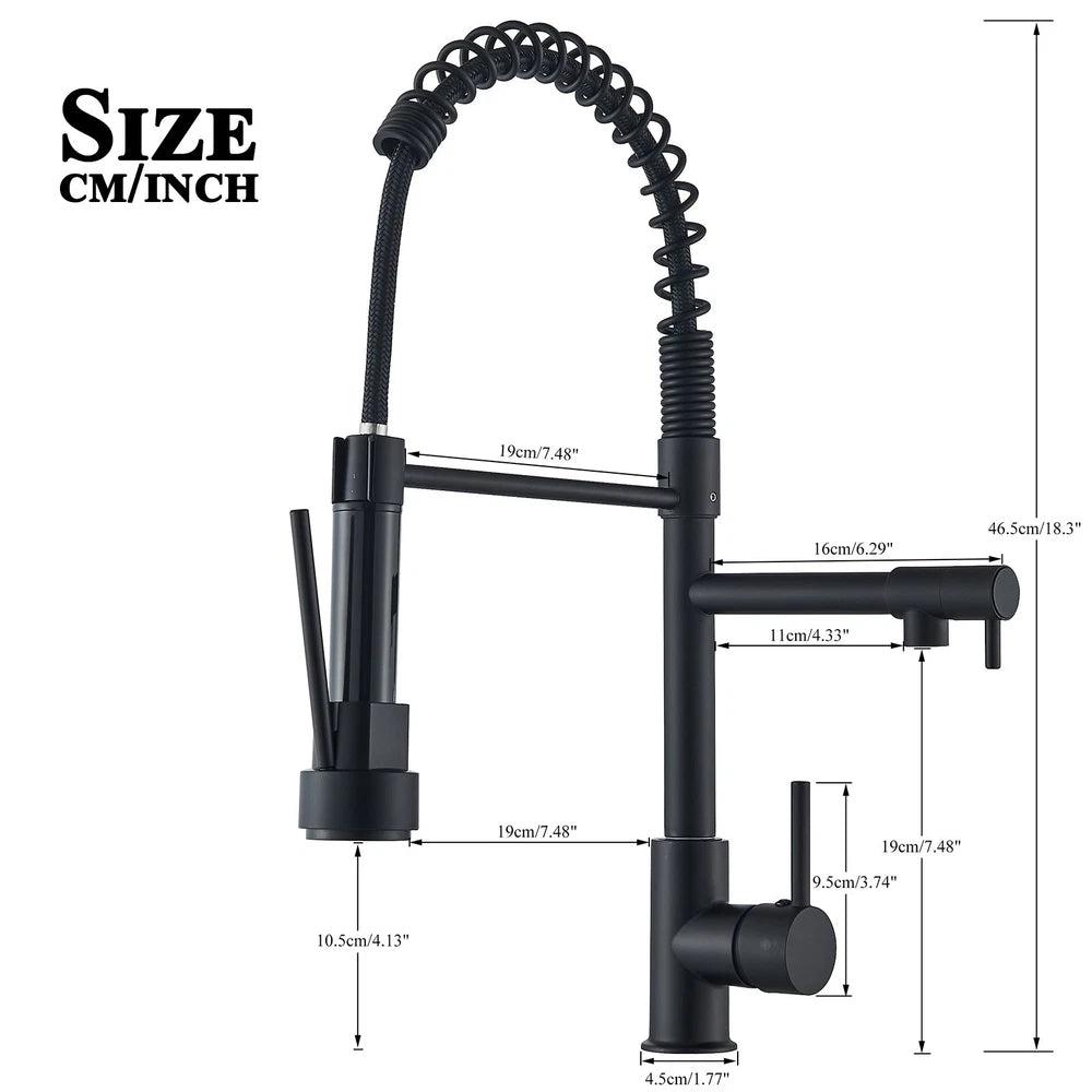 Modern Mono Pull Out Twin Kitchen Mixer Tap Sink Dual Spout Spray Single Lever