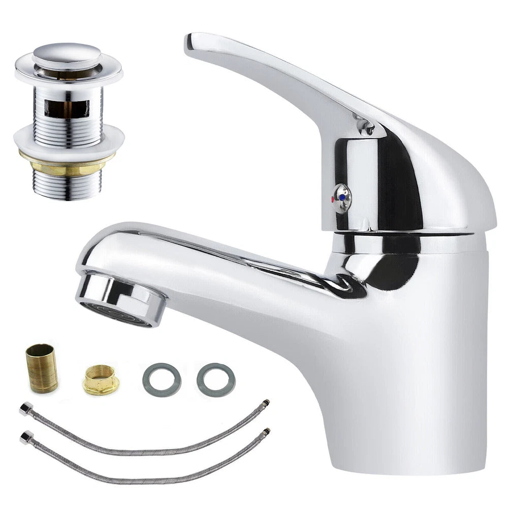 2026 Modern Bathroom Taps Basin Sink Mono Mixer Chrome Cloakroom Tap with Waste