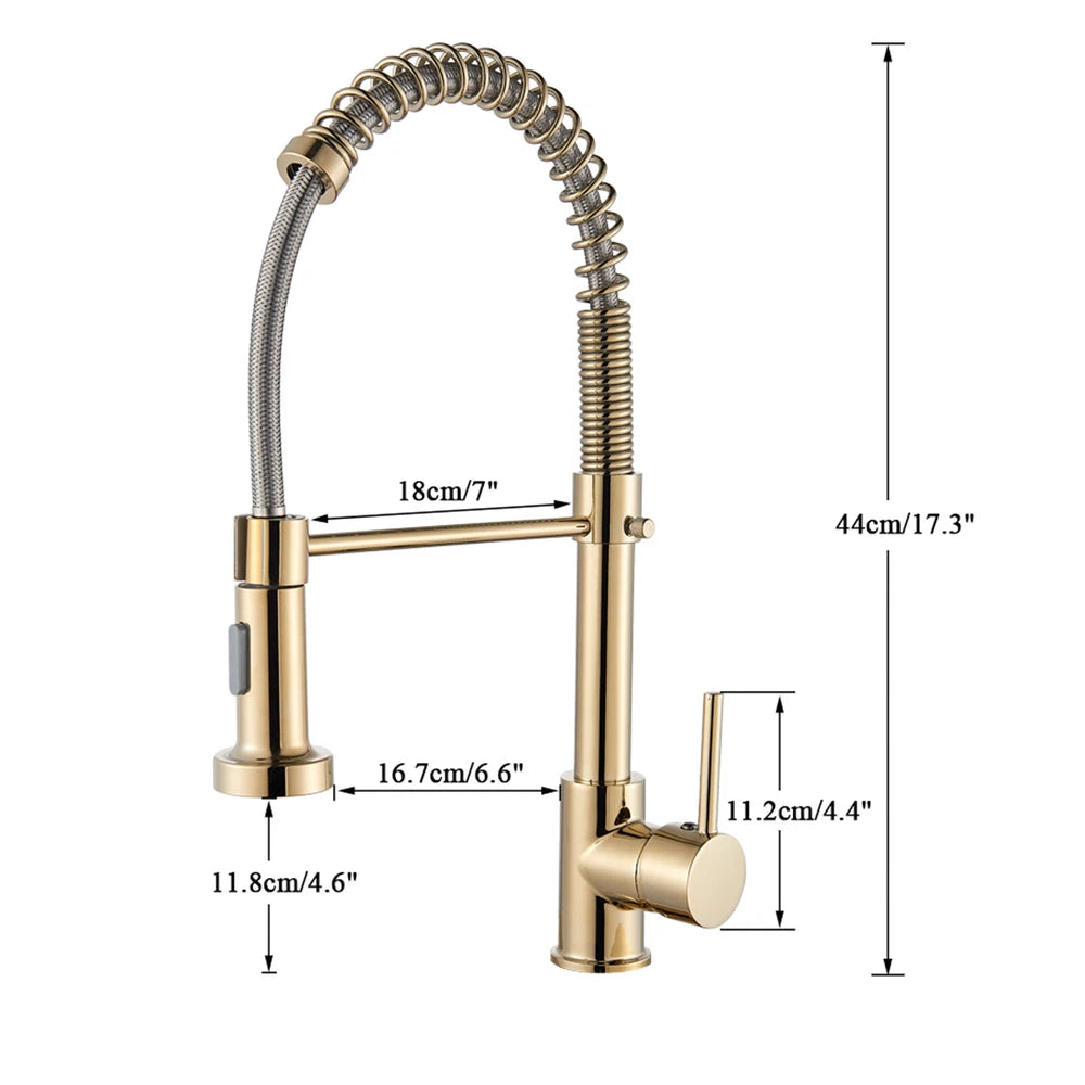 Modern Mono Pull Out Twin Kitchen Mixer Tap Sink Dual Spout Spray Single Lever