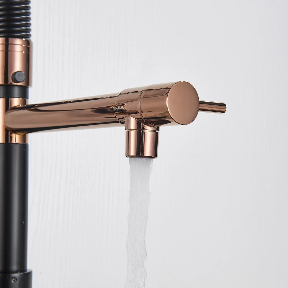 Modern Mono Pull Out Twin Kitchen Mixer Tap Sink Dual Spout Spray Single Lever