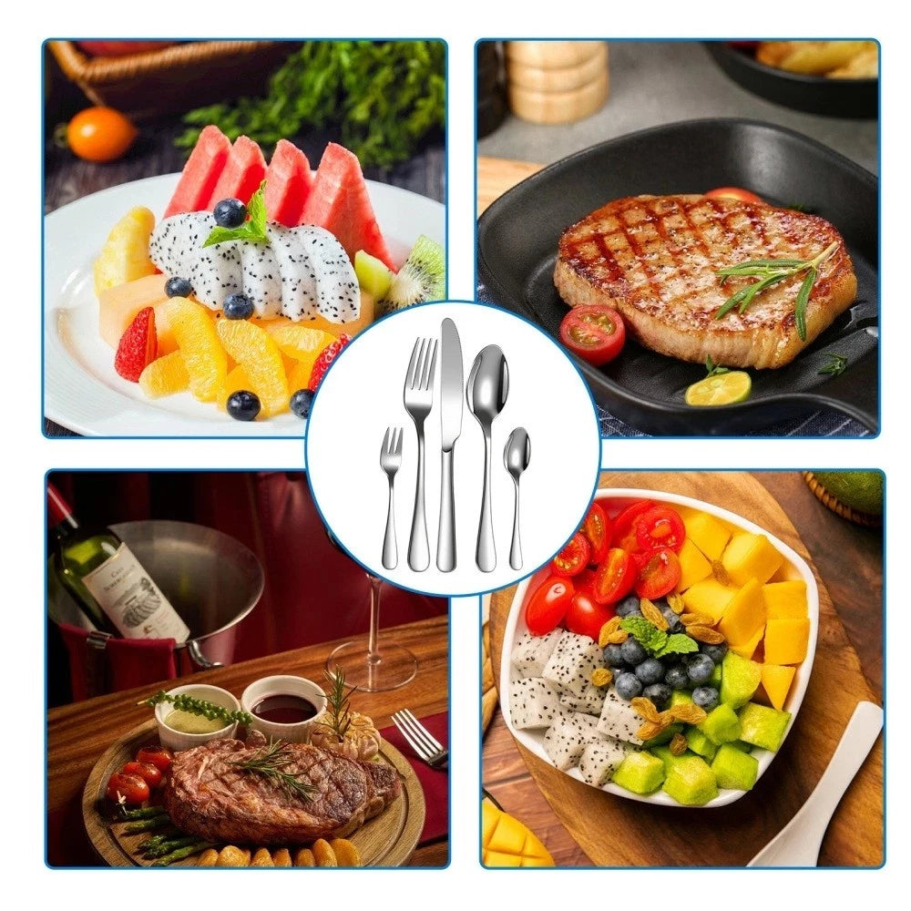 30X Cutlery Dinner Set Stainless Steel High Grade Tableware Fork Tea Spoons Tool