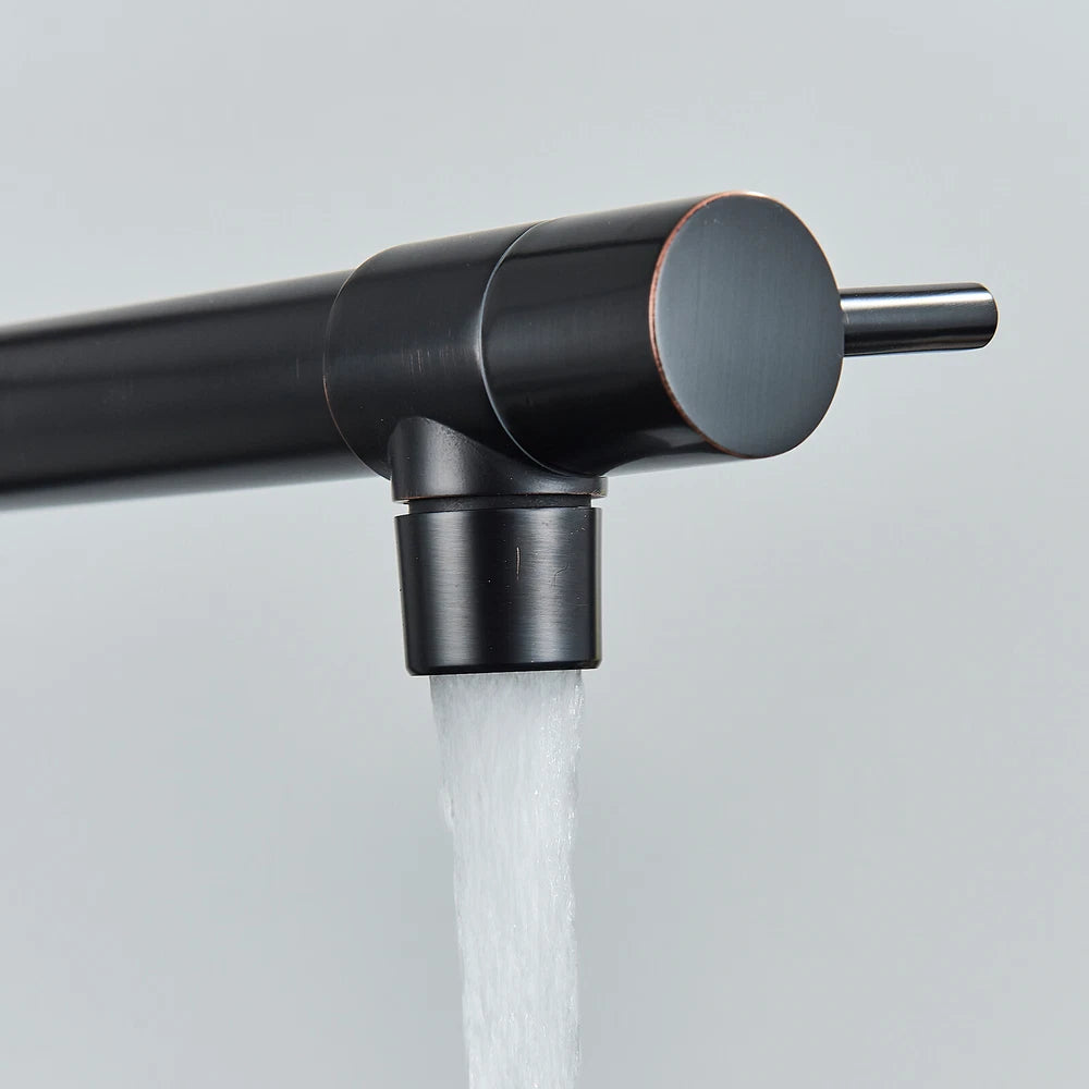 Modern Mono Pull Out Twin Kitchen Mixer Tap Sink Dual Spout Spray Single Lever