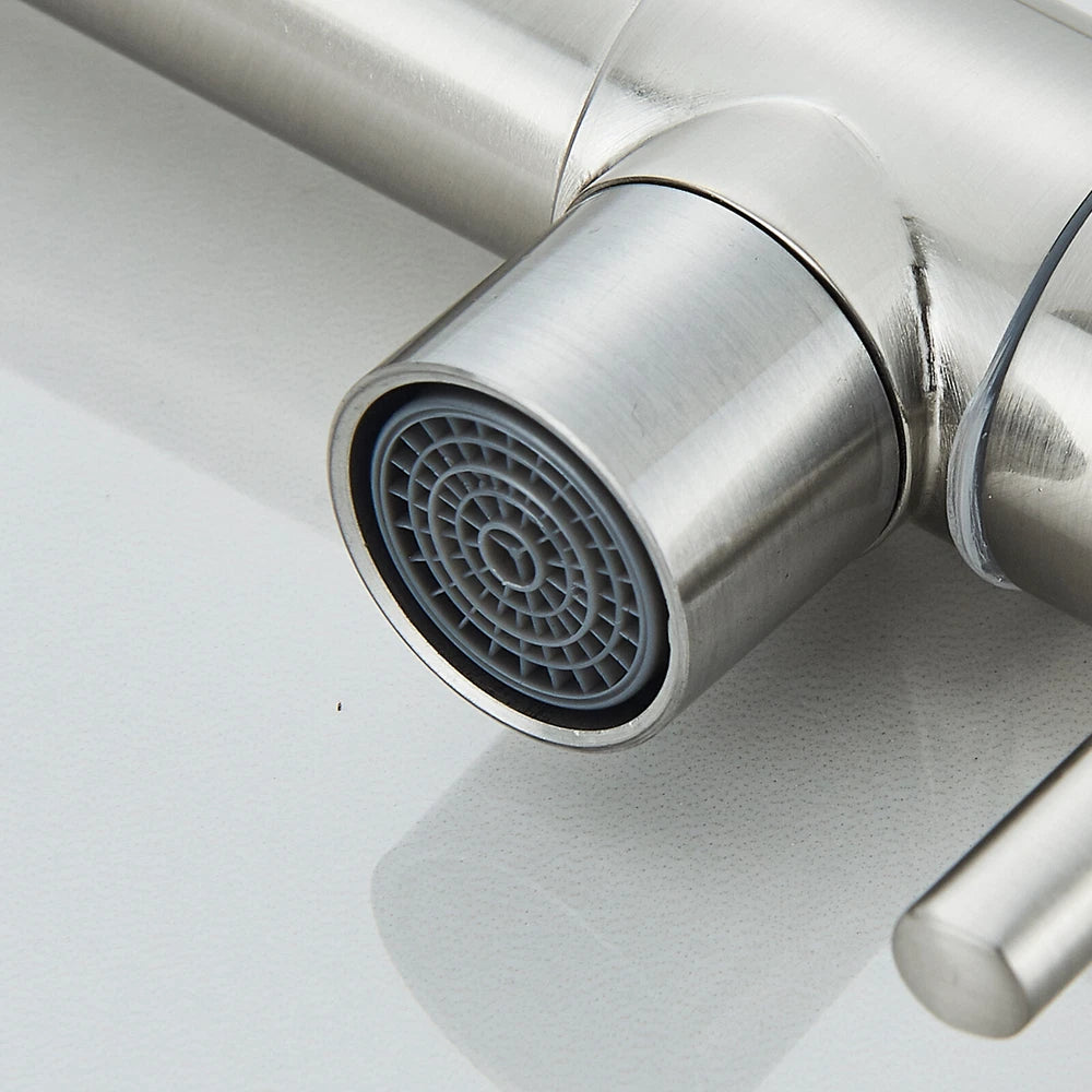 Modern Mono Pull Out Twin Kitchen Mixer Tap Sink Dual Spout Spray Single Lever