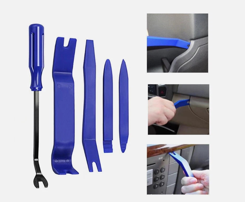 5Pcs Car Trim Removal Tool Kit Set Door Panel Fastener Auto Dashboard Plastic UK