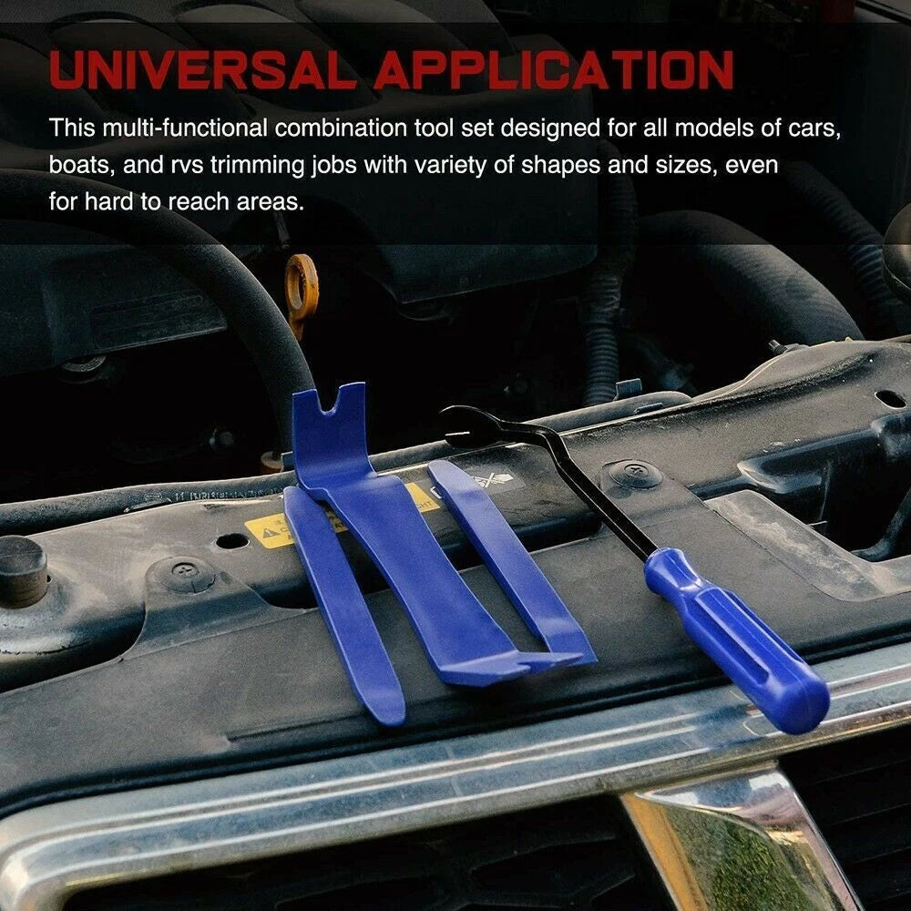 5Pcs Car Trim Removal Tool Kit Set Door Panel Fastener Auto Dashboard Plastic UK