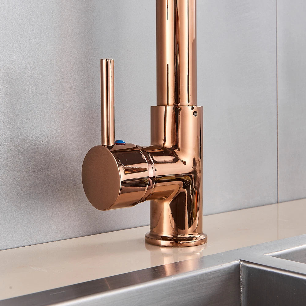 Modern Mono Pull Out Twin Kitchen Mixer Tap Sink Dual Spout Spray Single Lever