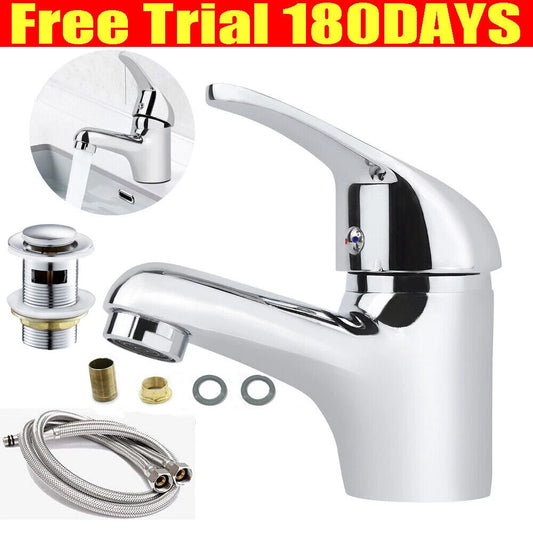 2026 Modern Bathroom Taps Basin Sink Mono Mixer Chrome Cloakroom Tap with Waste