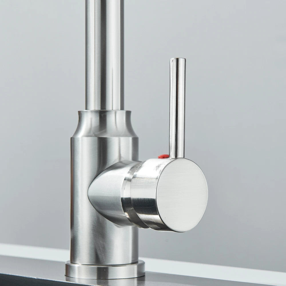 Modern Mono Pull Out Twin Kitchen Mixer Tap Sink Dual Spout Spray Single Lever