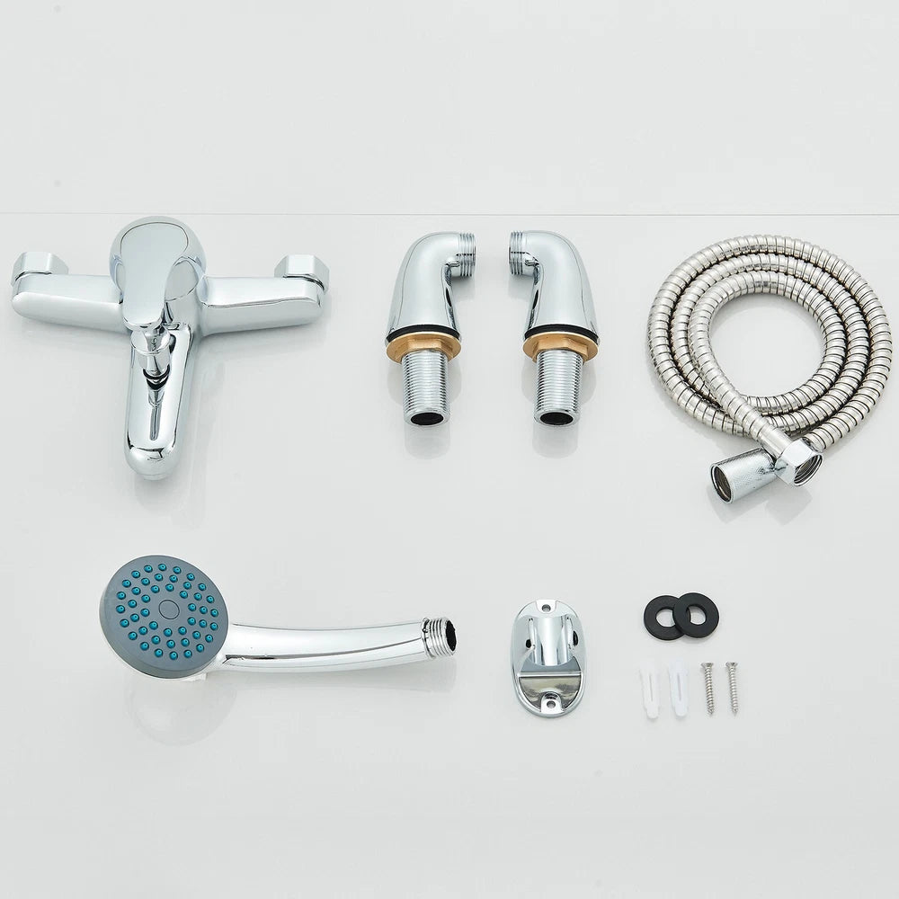 Luxury Bathroom Chrome Sink Bath Filler Tap Shower Mixer Taps with Hand Held Set