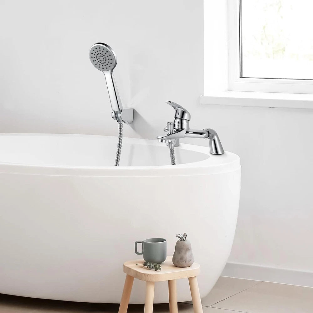Luxury Bathroom Chrome Sink Bath Filler Tap Shower Mixer Taps with Hand Held Set