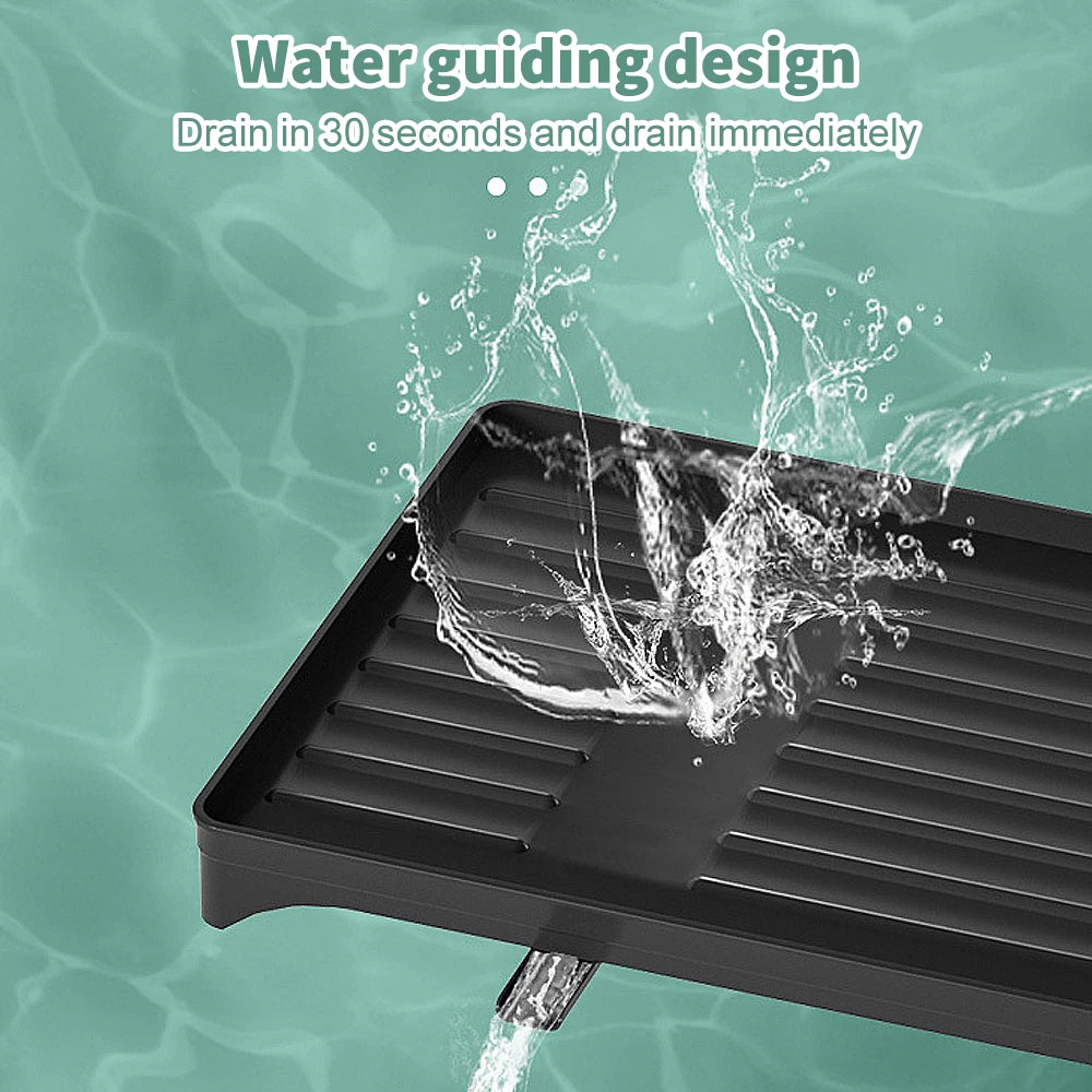 🔥2 Tier Kitchen Sink Dish Drainer Rack With Drip Tray Cutlery Holder Plate Rack